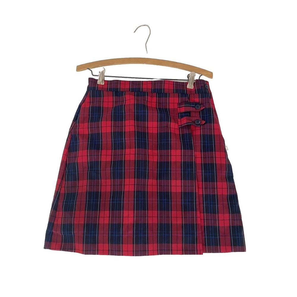 Dennis Uniform Girls Sz 14 Plaid School Skirt Red Navy Black 2022 EUC